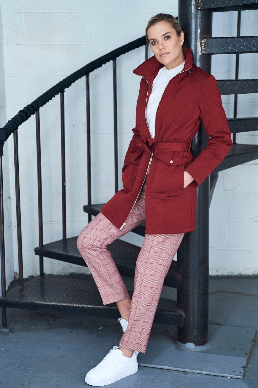 red checkered dress pants Stone Plaid Red pants
