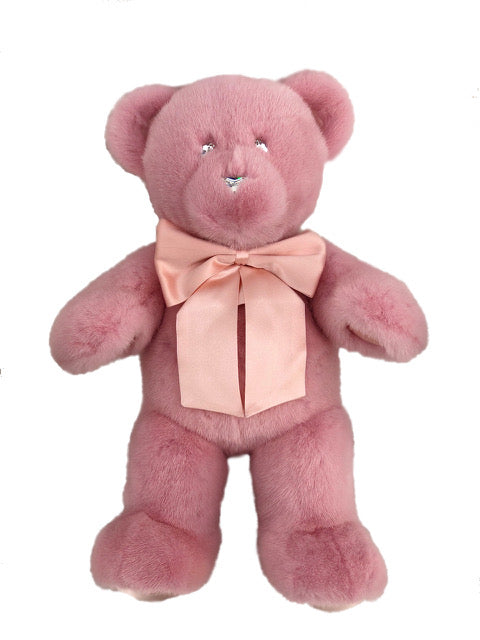 ROSE PINK MINK TEDDY BEAR SMALL Dennis Basso